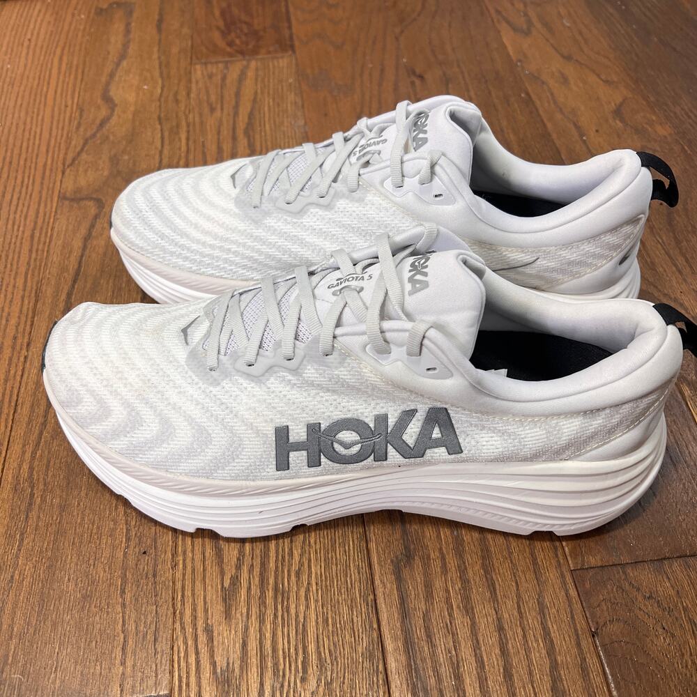 HOKA One One Gaviota 5 Men's 14D Light Gray Running Shoes Stability Cushion - Picture 2 of 8